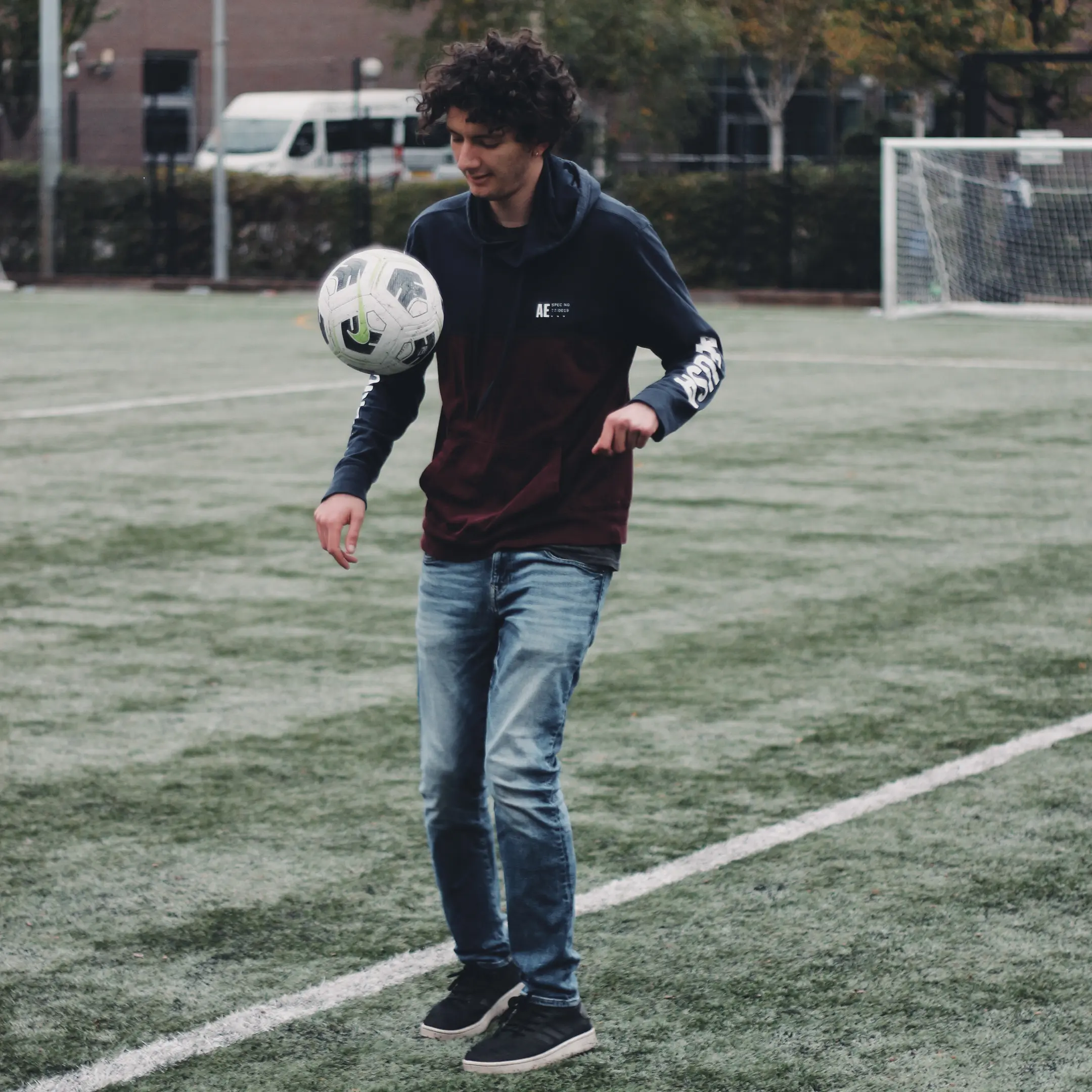 Ian plays football games in Manchester