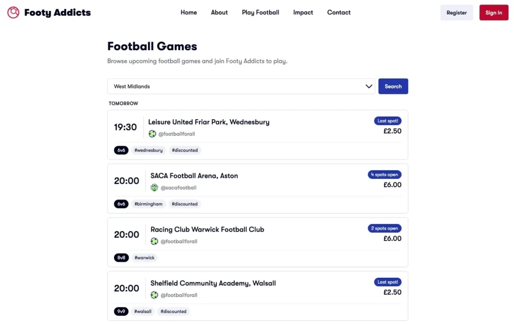 Find Football Games Near Me: 3 Easy Steps to Join a Football for All Game on Footy Addicts 2 Here's how to find football games near me on Footy Addicts